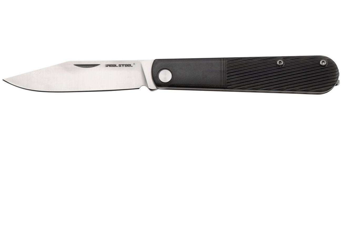 Real Steel Barlow RB1, 8042B Clippoint 12C27, Black PC, slipjoint zakmes