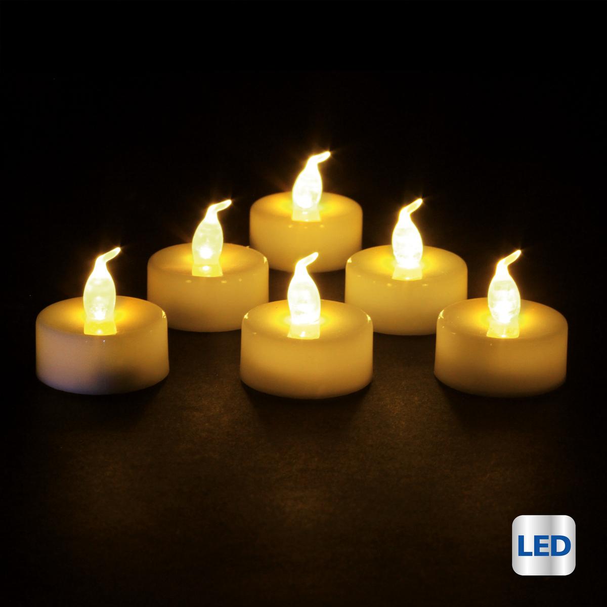 BOUGIE LED CHAUFFE PLAT BLANCHE X6 PIECES