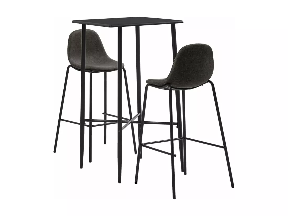 Ensemble de bar 3 pcs Tissu Gris foncé