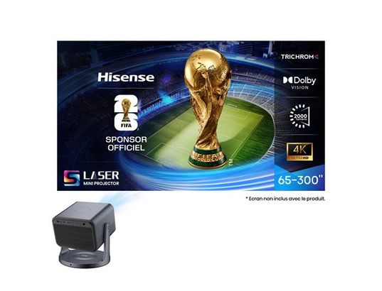 HISENSE - Vidéoprojecteur Home Cinéma Smart mini projecteur 3d c2 laser 4k gris