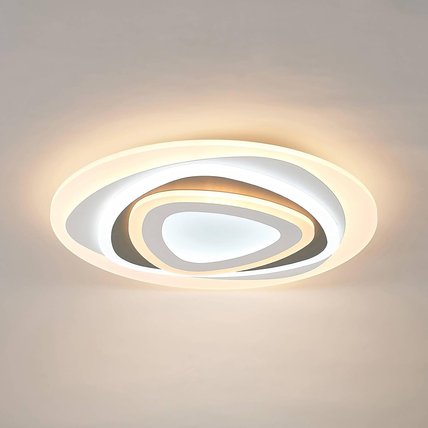 Lindby LED Deckenleuchte Rebeka dimmbar mit Leselampe (Modern) in Weiß aus Metall (1 flammig,) - Lampe Deckenlampe Wohnzimmerleuchte