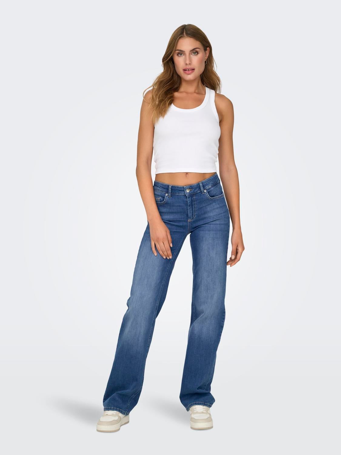 ONLBLUSH Mittlere Taille Gerade geschnitten Jeans Medium Blue Denim