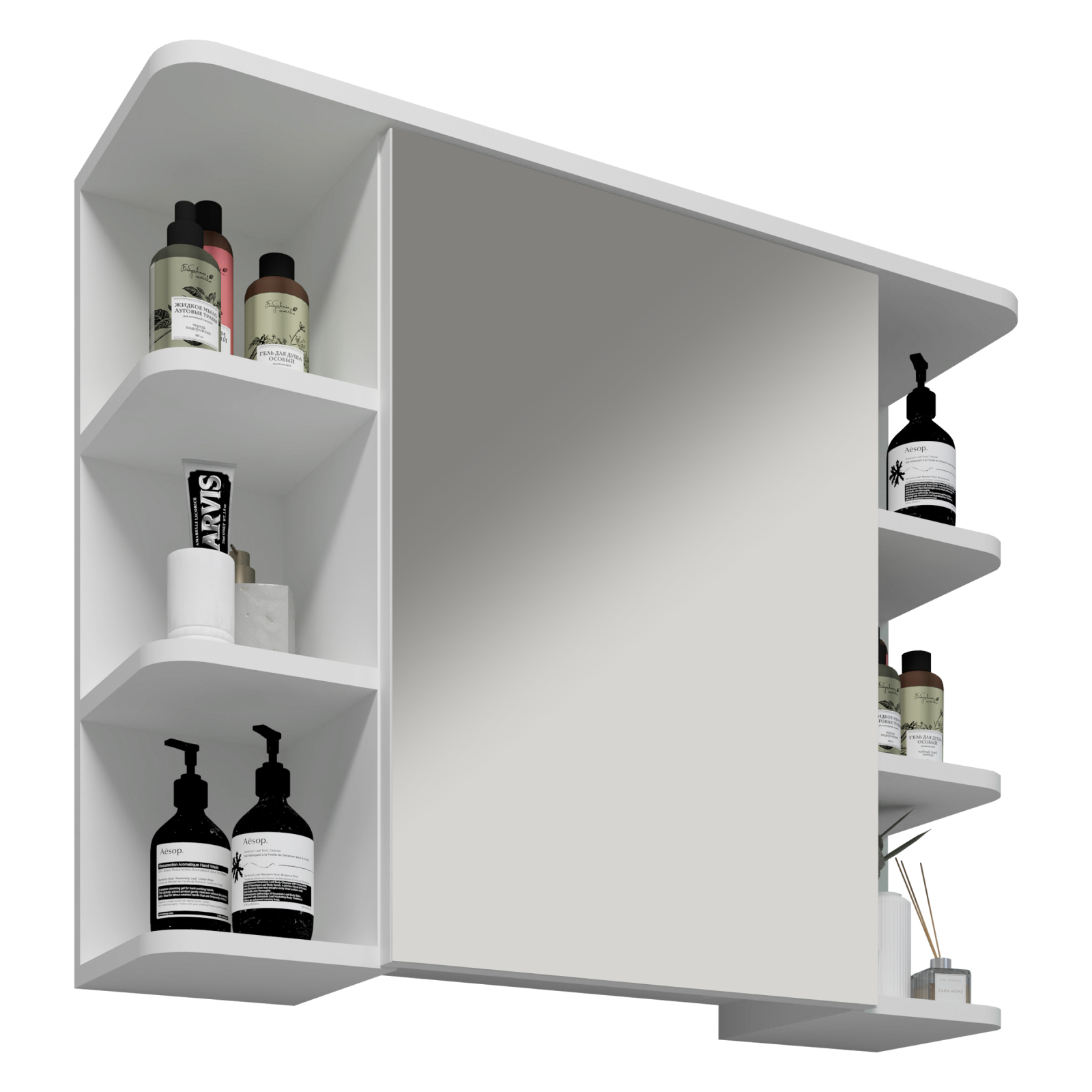 Spiegelschrank NILOSI - weiß - 80 cm