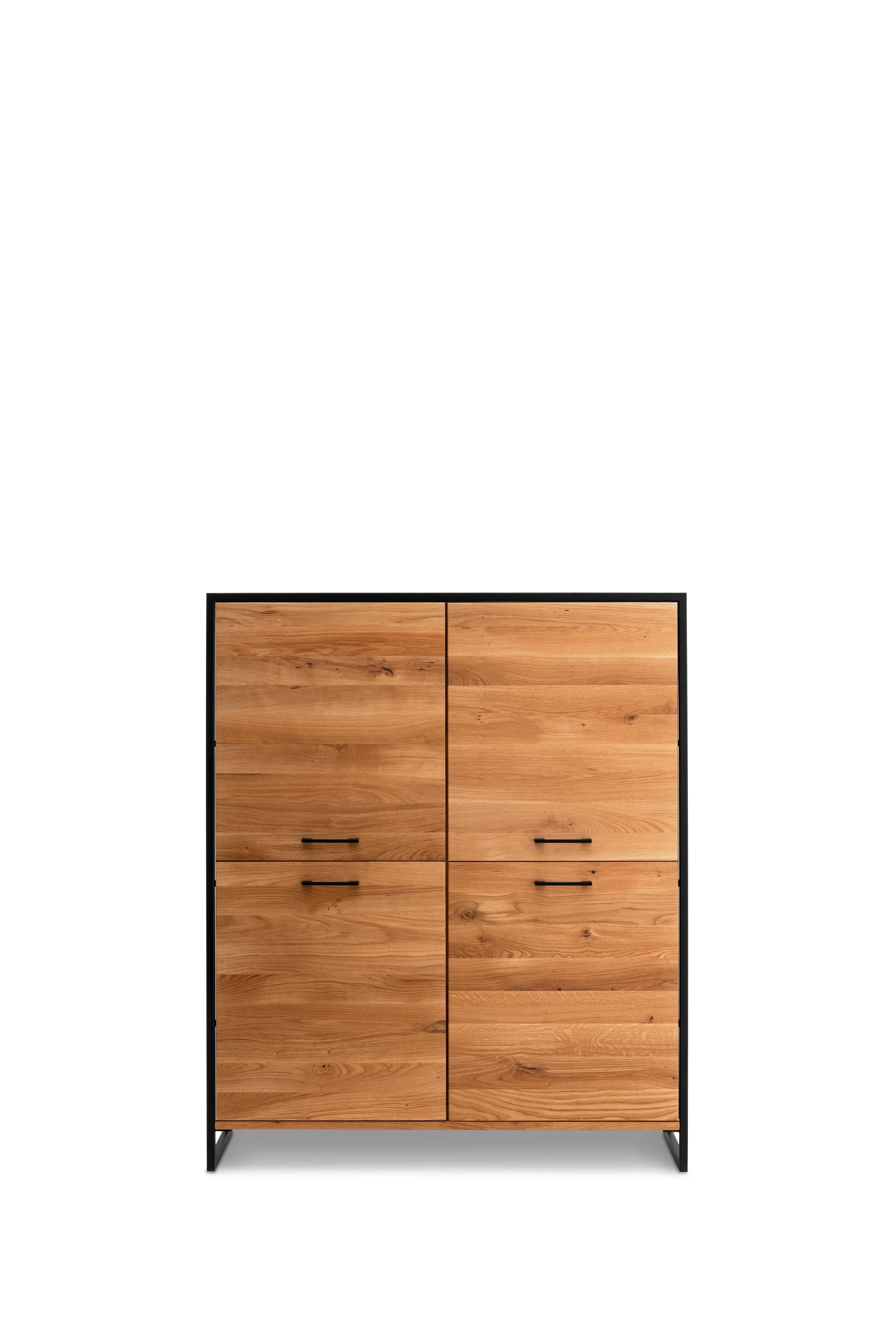 VALMONDO Highboard FRAME 115 x 138 cm Eiche massiv natur geölt/schwarz