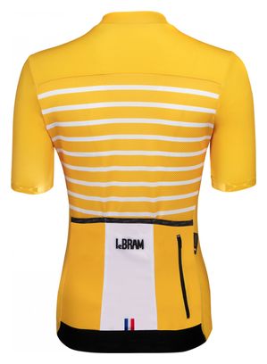 Maillot Manches Courtes Femme LeBram Ventoux Jaune Coupe Ajustée
