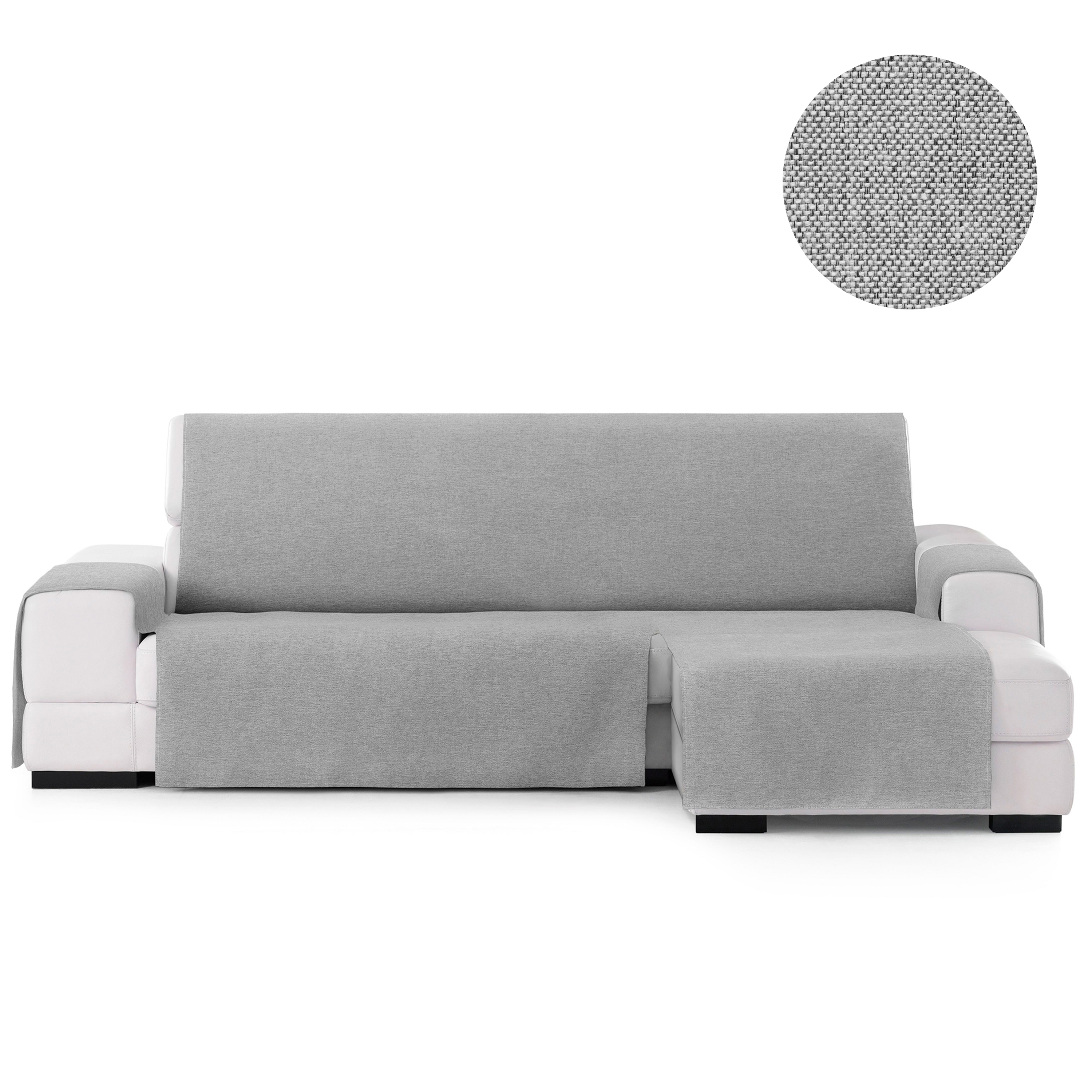 Capa protetora Vipalia para chaise longue direita de 240 cm, cinza, modelo Brisa