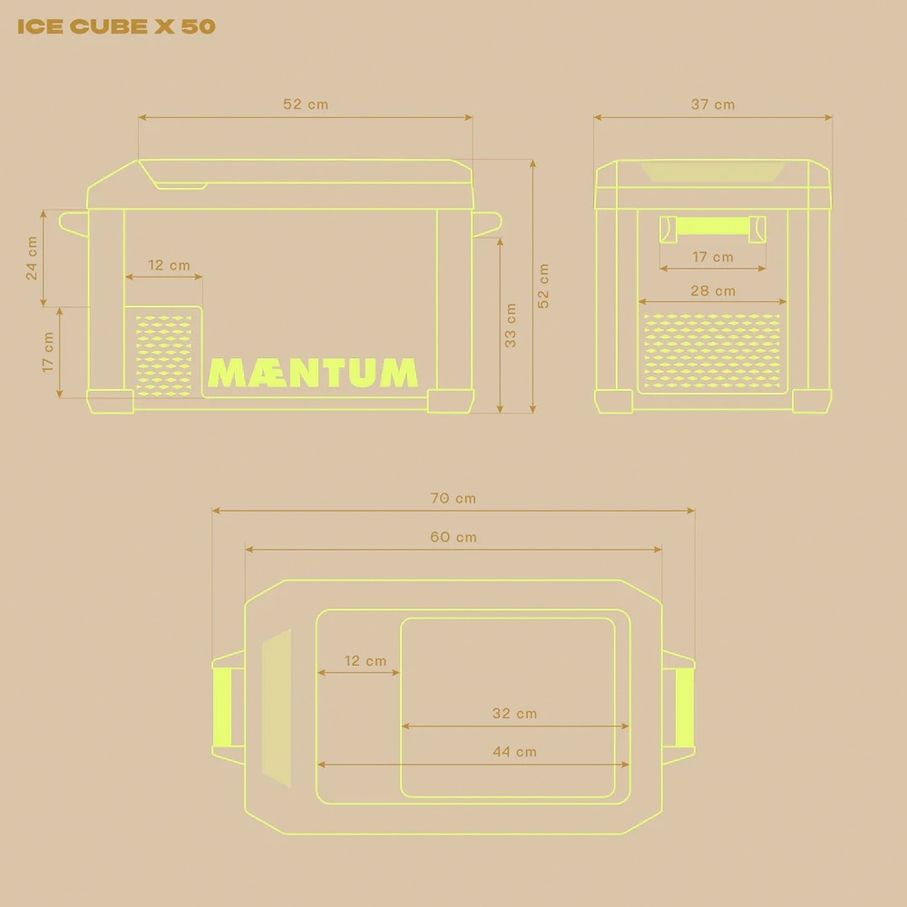 MAENTUM IceCubeX Kompressor Kühlbox 12/24/230V 50 Liter
