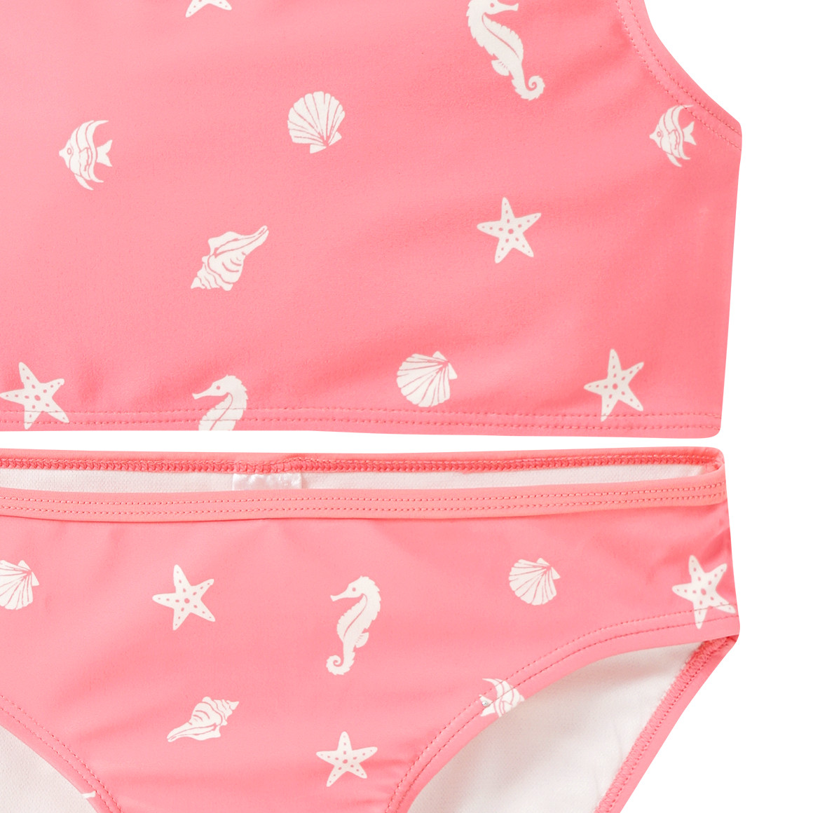 Famy Mädchen Bikini mit Meerestier-Allover rosa / weiss