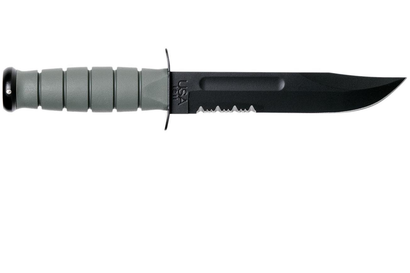 KA-BAR 5012 Foliage Green, serrated edge, Kraton, kunststof schede