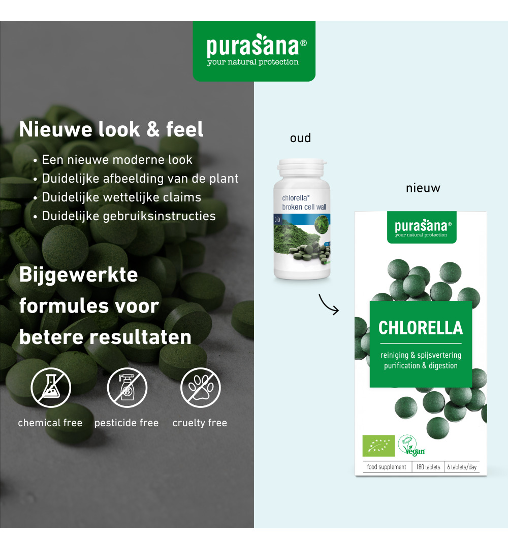 Purasana Chlorella Vegan Bio (180 tabletten)