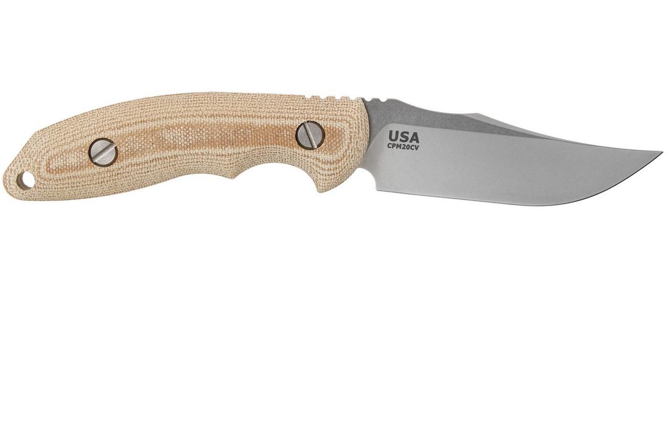 Rick Hinderer The Emmett, CPM 20CV, Natural Micarta jachtmes