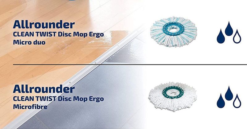 Leifheit - Clean Twist Disc - Dweilmop - Microvezel - Set van 2