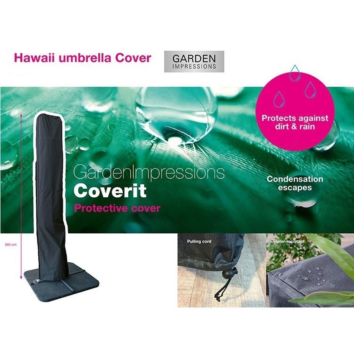 Garden Impressions Hawaii King en Big Pole parasolhoes
