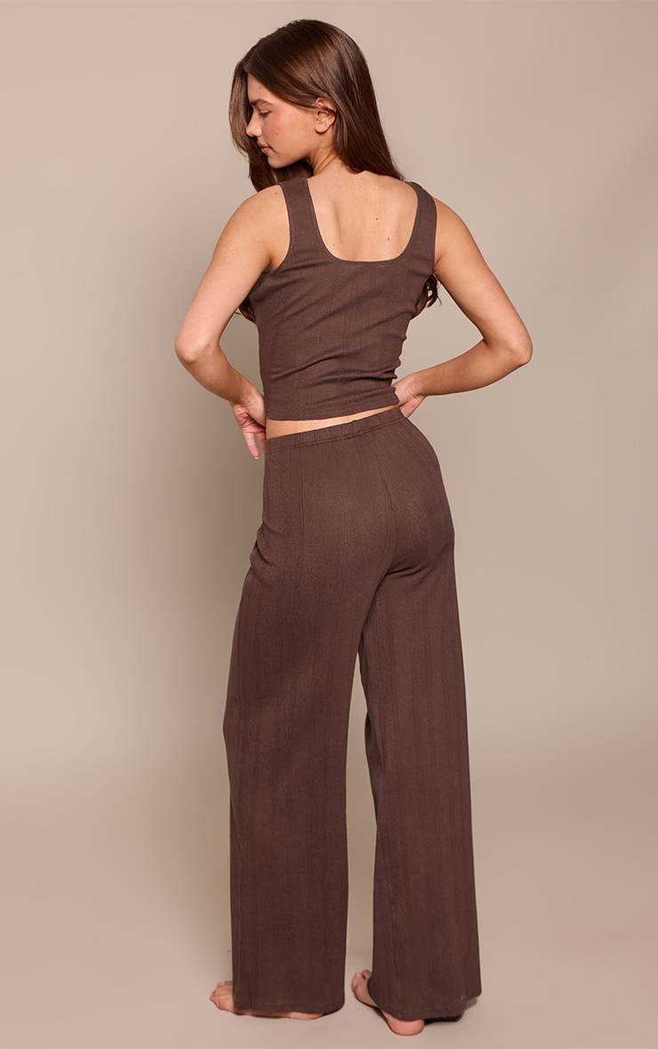 Chocolat Bas De Pyjama Large En Pointelle