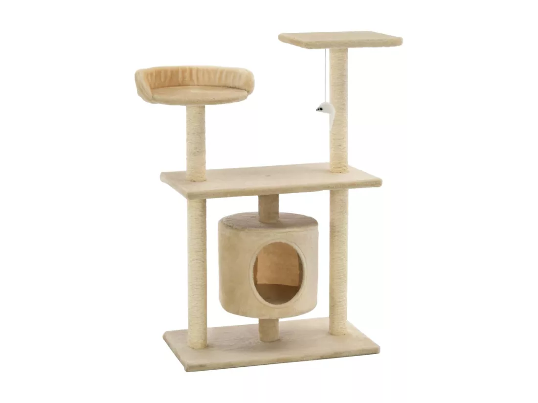 Arbre à chat avec griffoirs en sisal 95 cm Beige