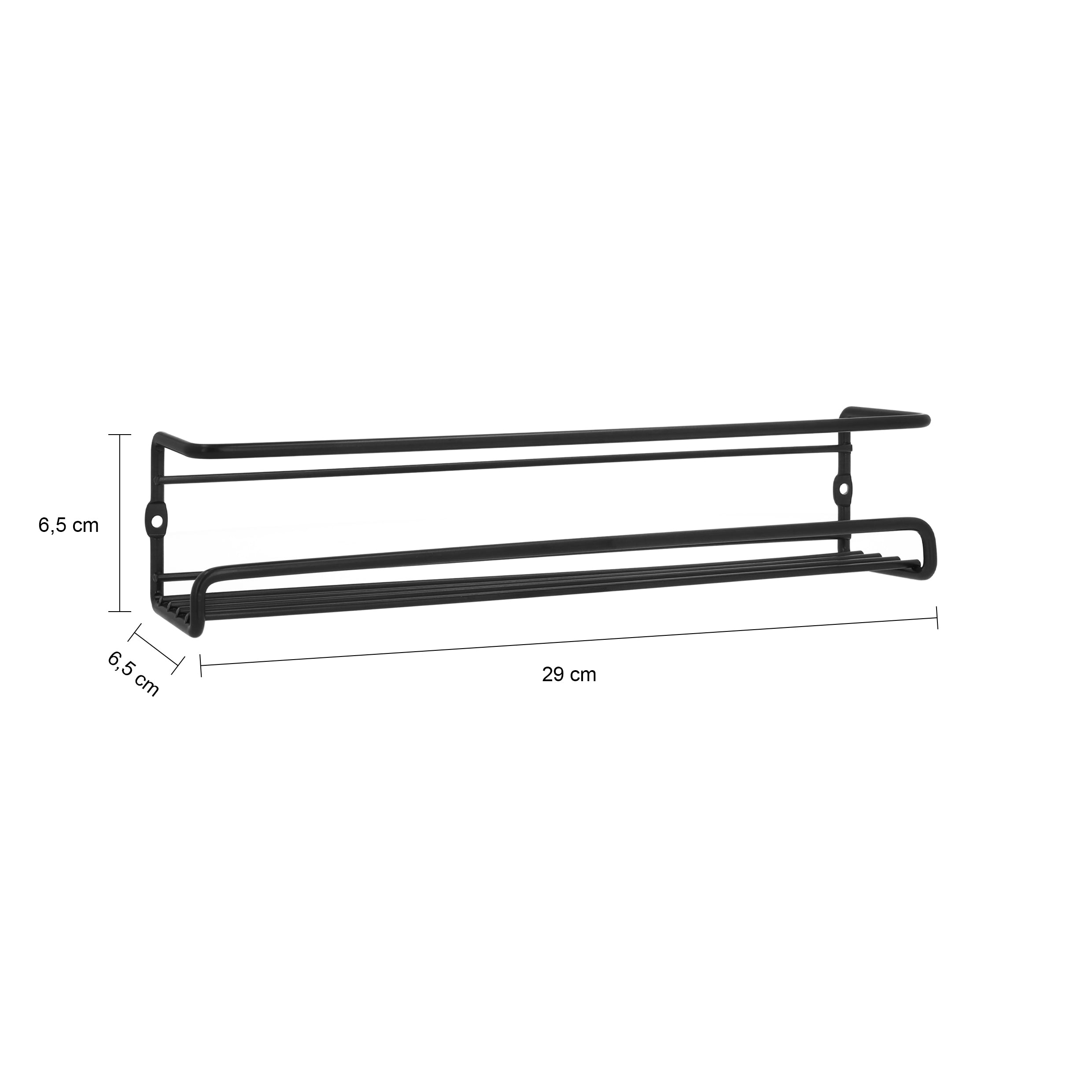 QUVIO Kruiden plank set van 2 - Metaal - Zwart