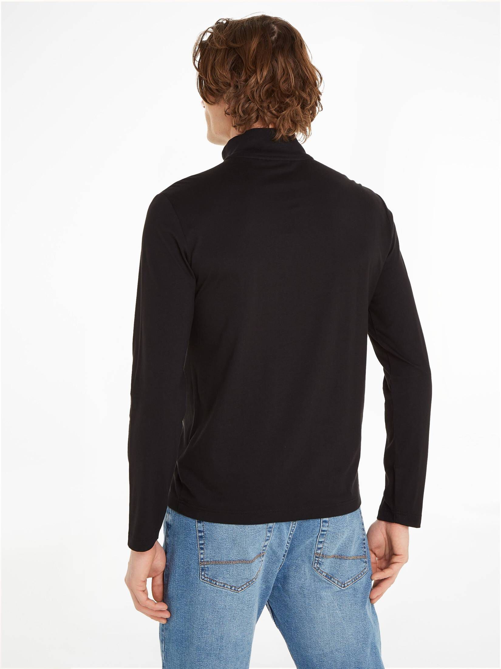 CALVIN KLEIN| Herren Langarmshirt SMOOTH COTTON LS ZIP UP