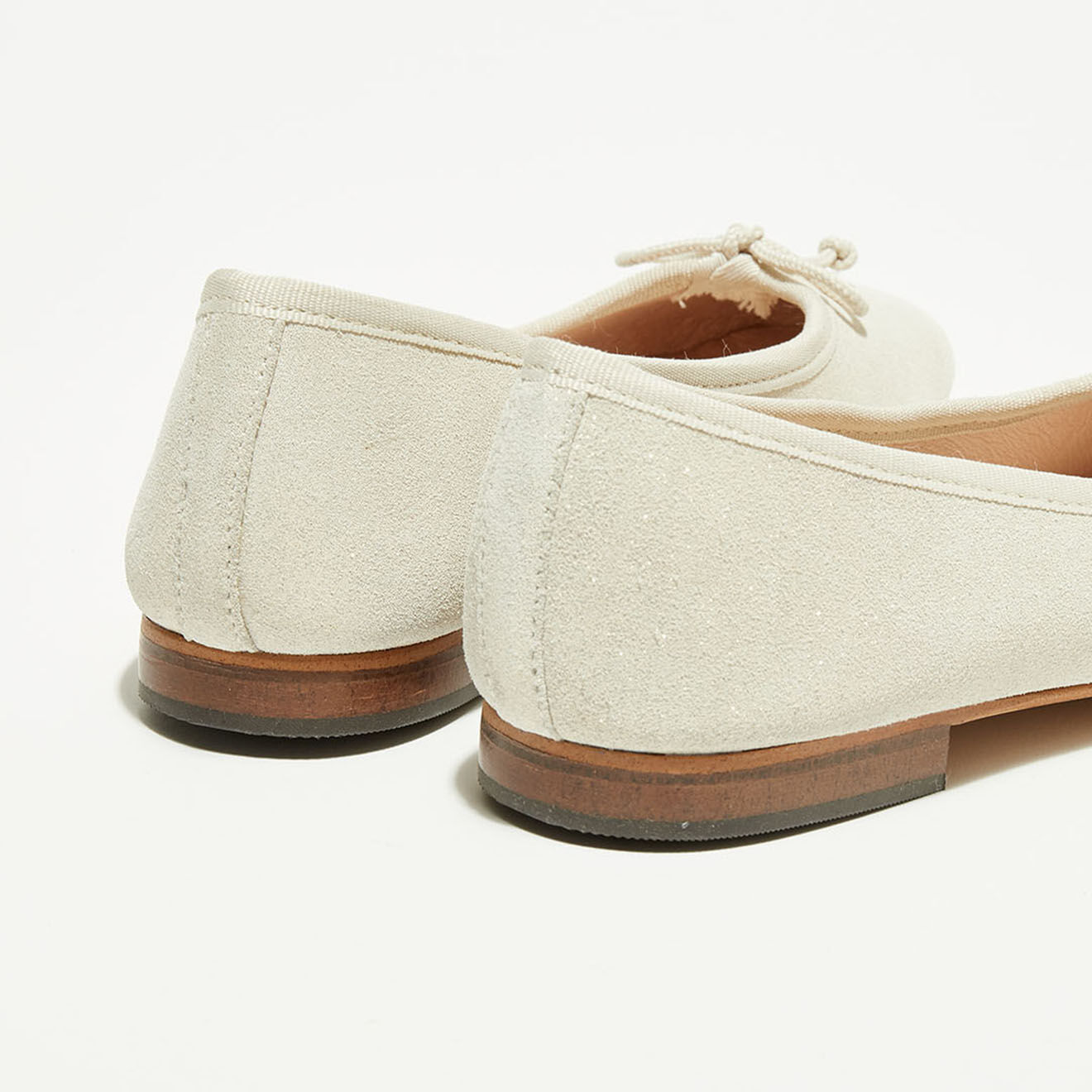 Quartier Latin Ballerines en Cuir verni pailleté Irene beiges
