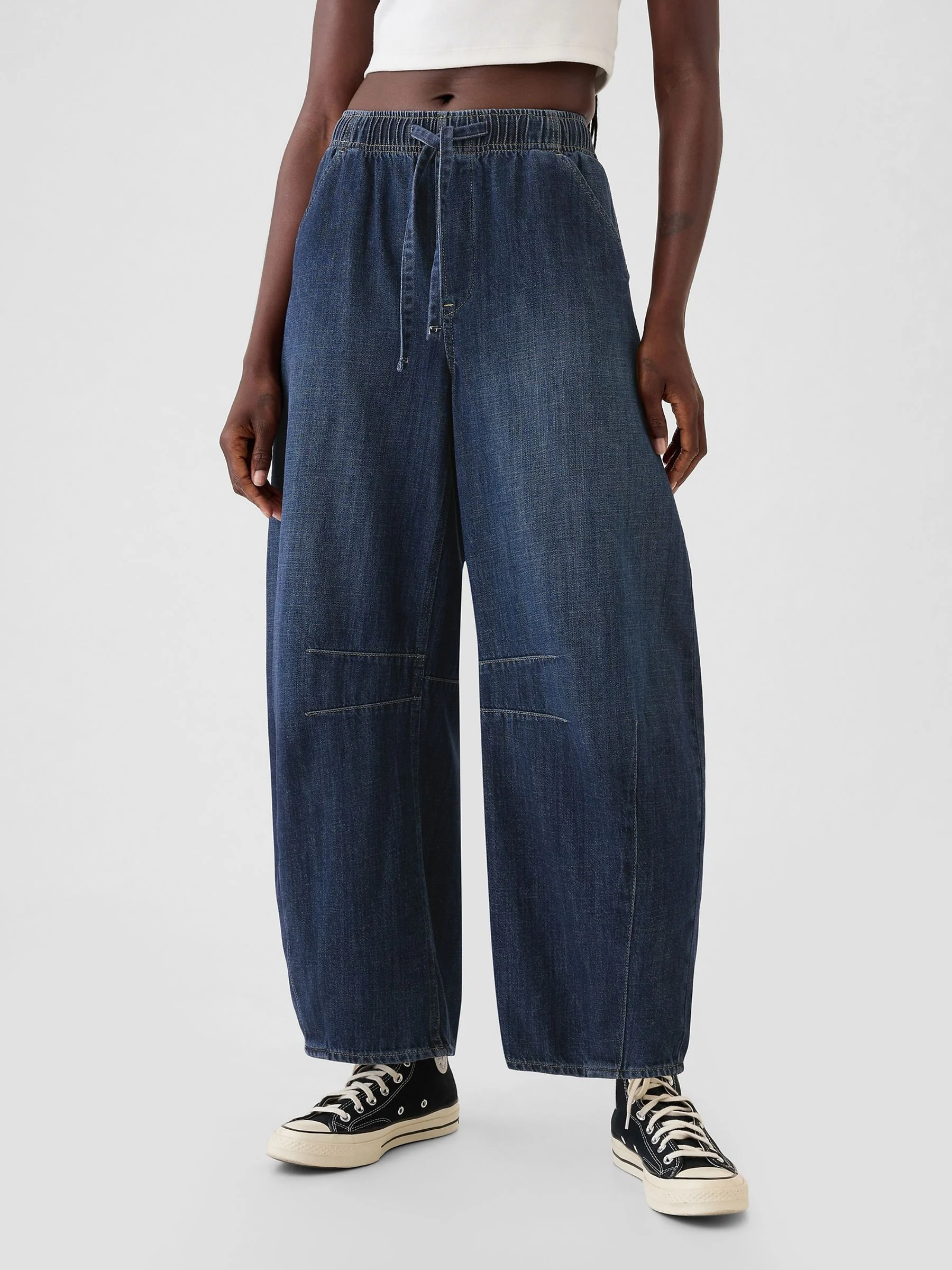 Gap jeans met halfhoge taille en hoefijzervormige pijpen