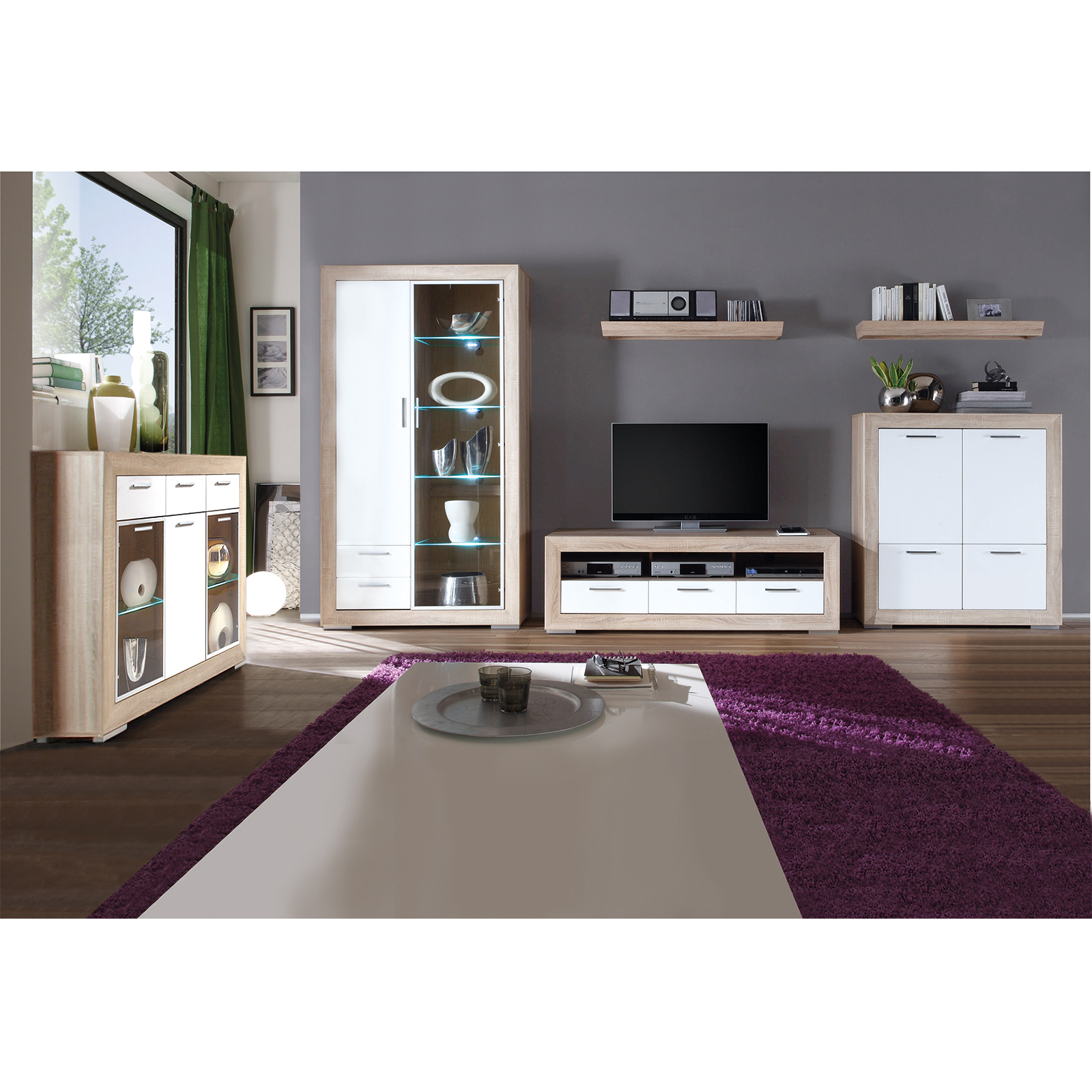 2er-Set Wandboard FERNANDO - Sonoma Eiche - 100 cm
