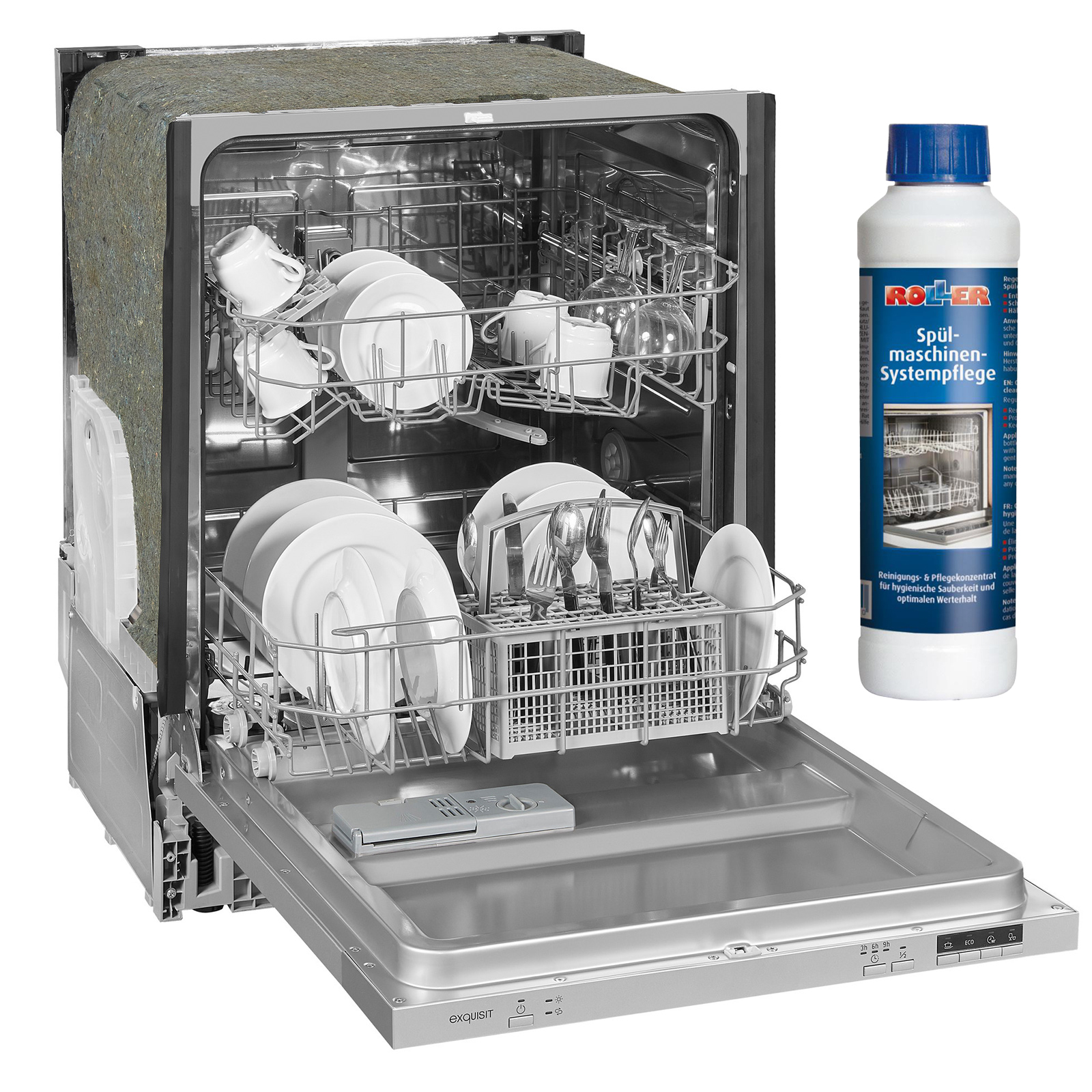 2-teiliges Set EXQUISIT Einbau-Geschirrspüler EGSP6012-E-030 INOX - vollintegriert - E