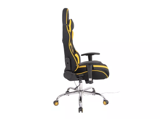 Chaise de bureau - Tissu & Métal chromé - Noir / Jaune - Limit XM