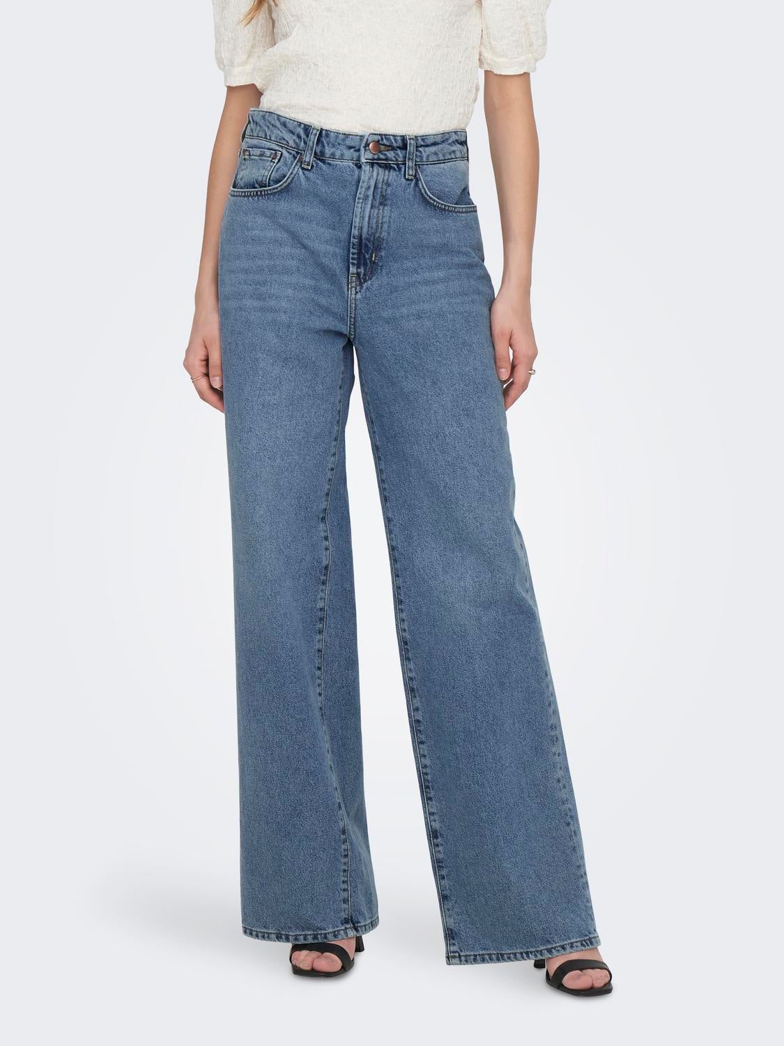 ONLHOPE Hohe Taille Weiter Beinschnitt Jeans Light Blue Denim