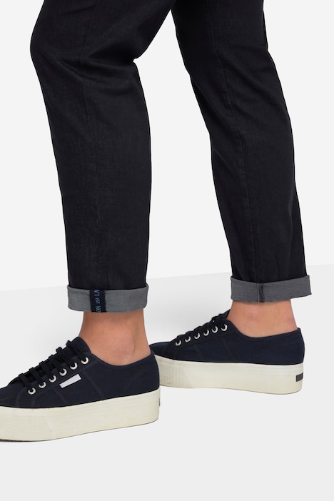 Chino-Hose, Stickerei, Flatfront, mit recyceltem Polyester