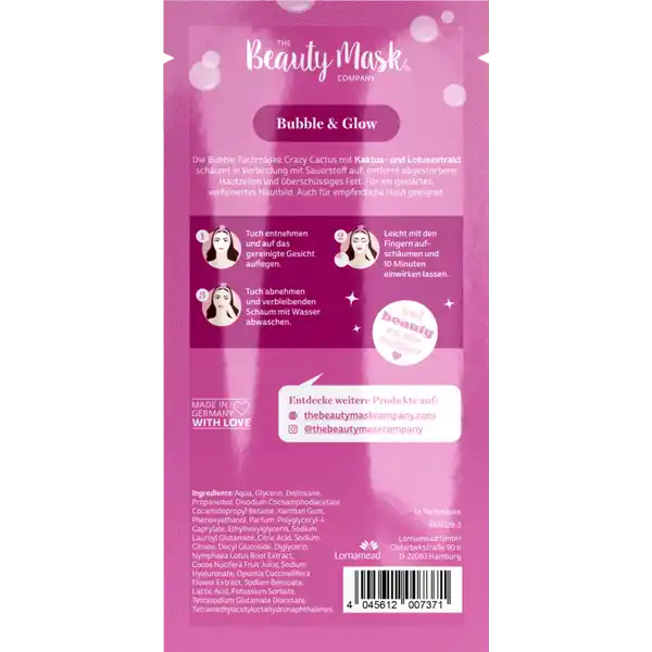 Bubble Tuchmaske Tiefenreinigung und Super-Glow