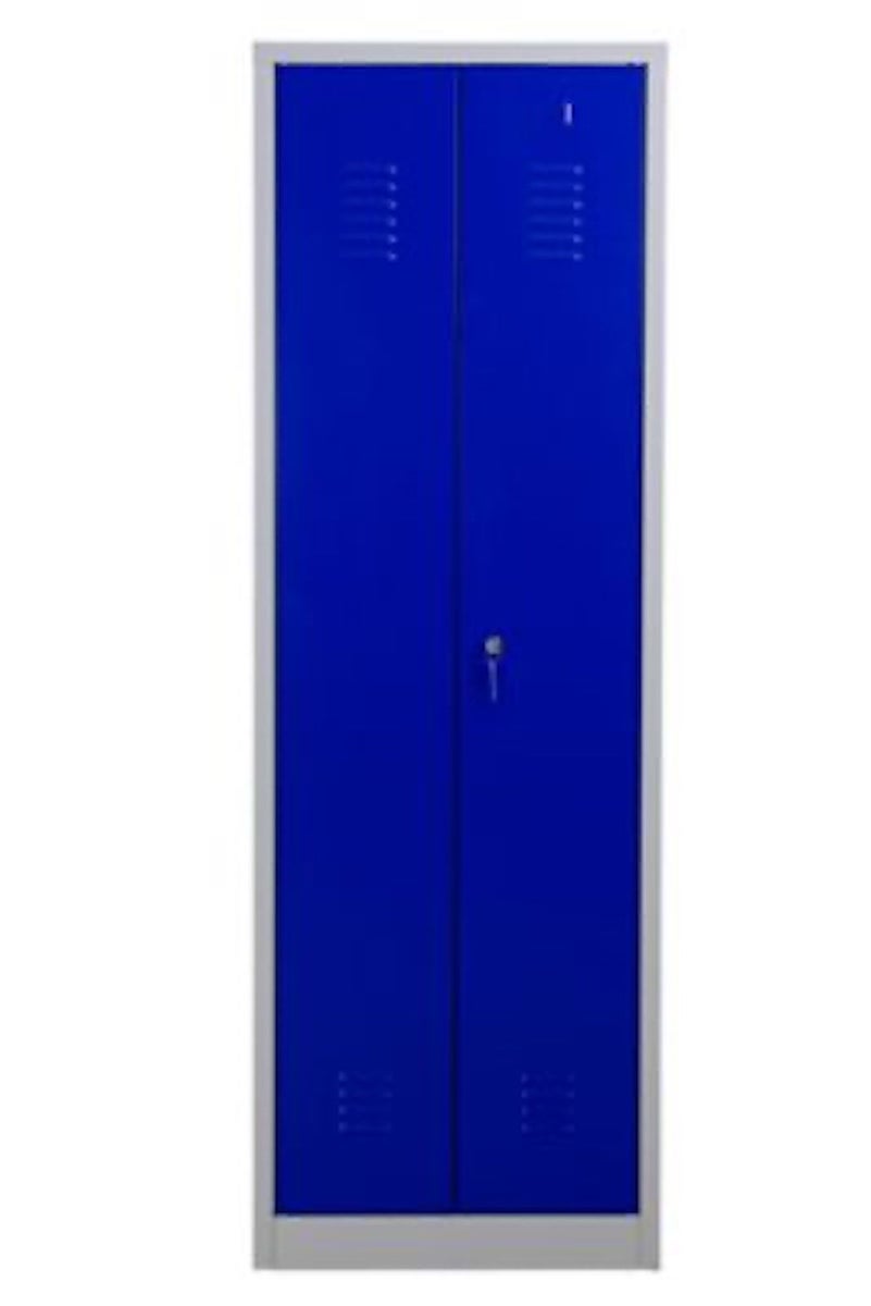 PROREGAL Dolphin metalen locker, HxBxD 180 x 60 x 50 cm, cilinderslot, grijsblauw
