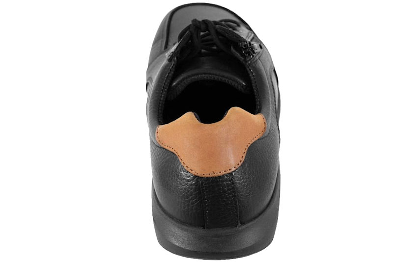 NEW FEET SNØRESKO I SORT GLAT SKIND