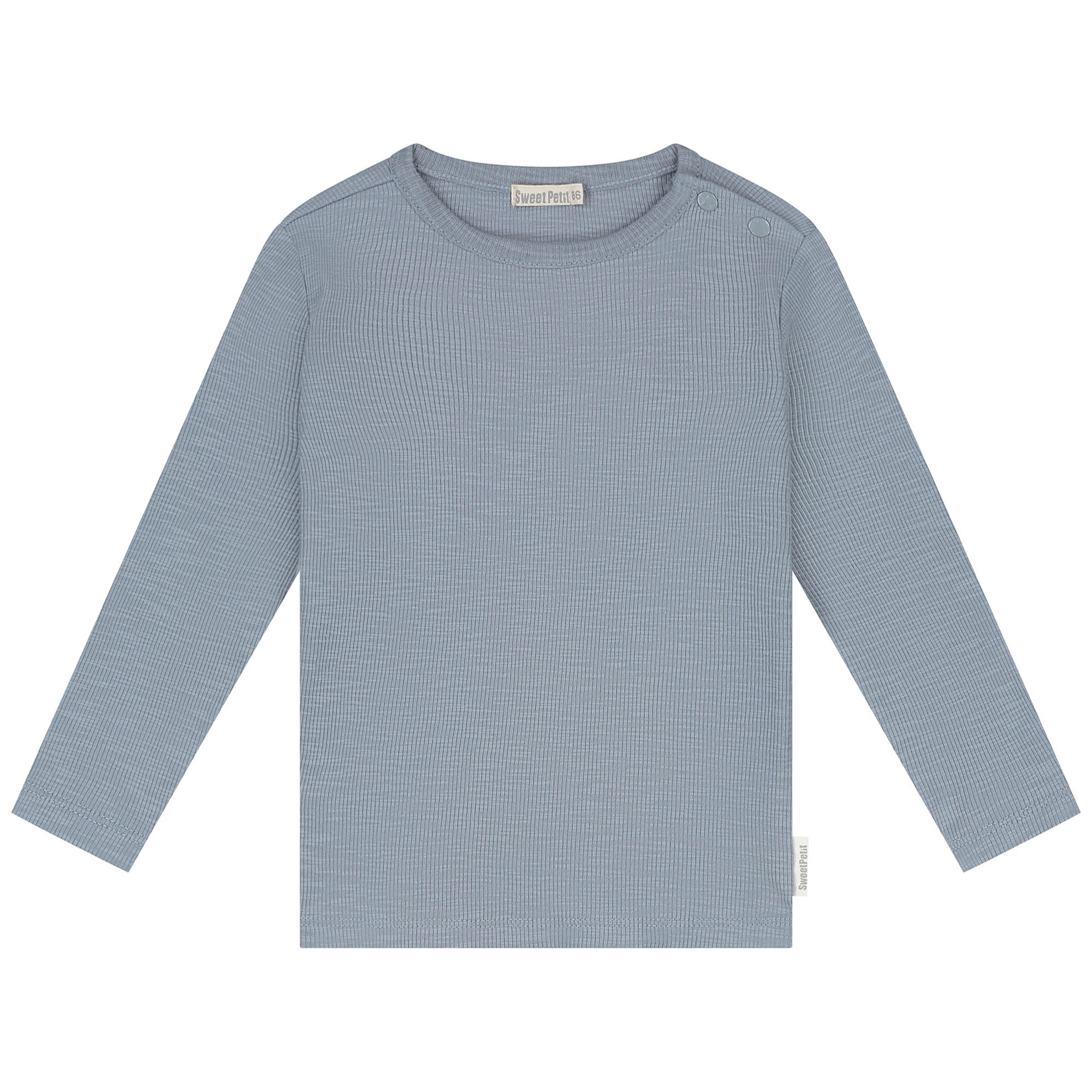 Sweet Petit baby shirt Robin lange mouwen effen blauw