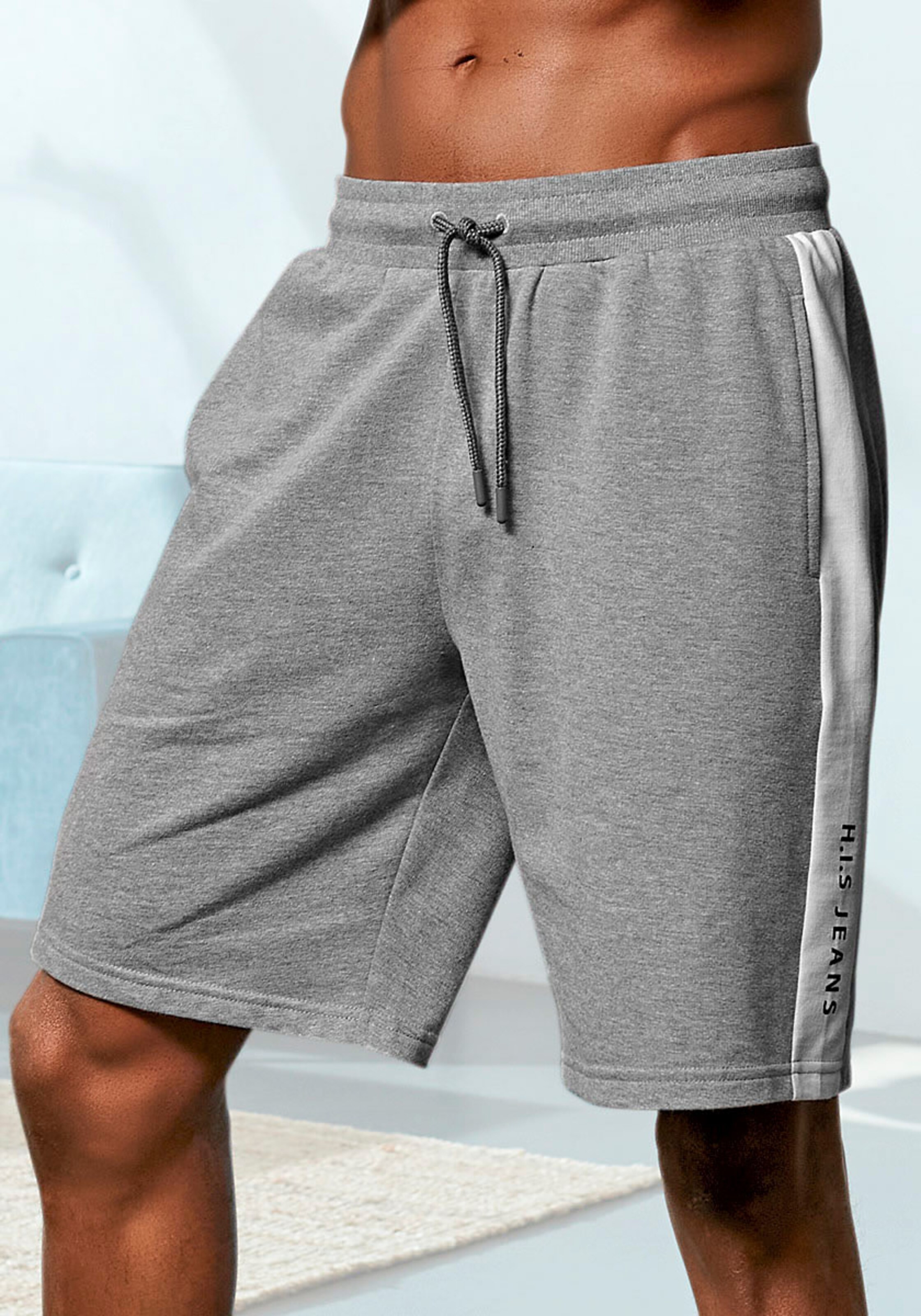 H.I.S Sweatshorts in grau-meliert