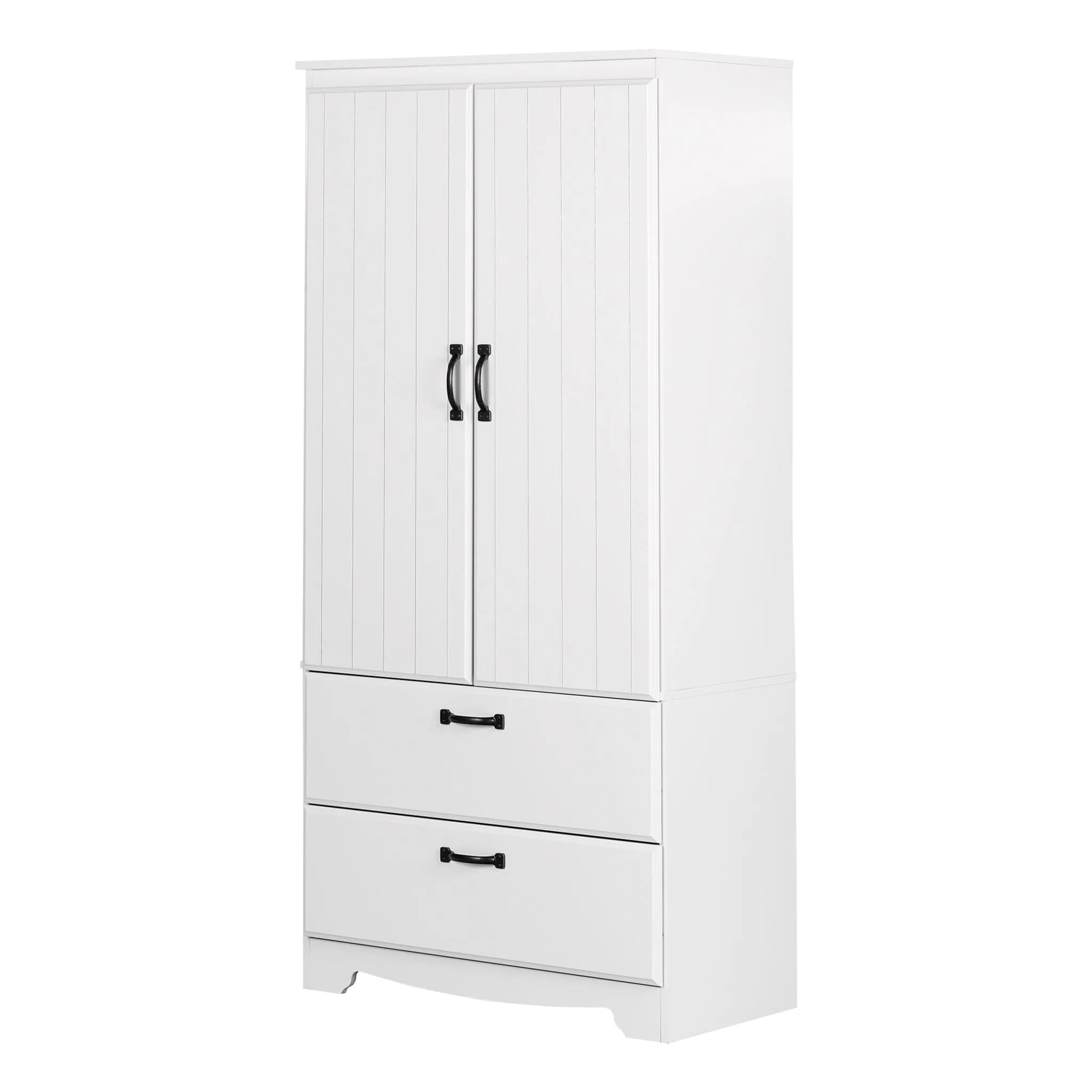South Shore Armoire penderie - Farnel Blanc Solide