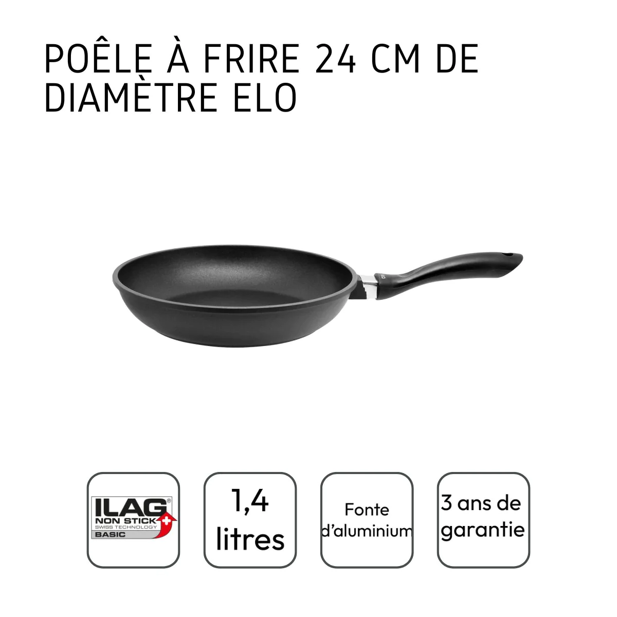 Poêle à frire 24 cm en fonte d'aluminium Alucast Elo