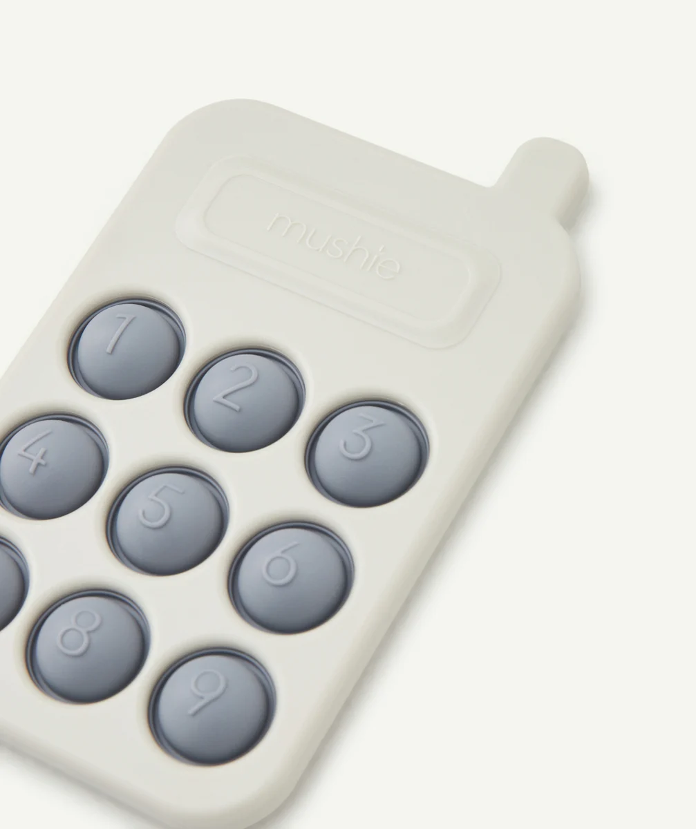 MUSHIEJOUET TÉLÉPHONE BLEU À PRESSER POUR BÉBÉ