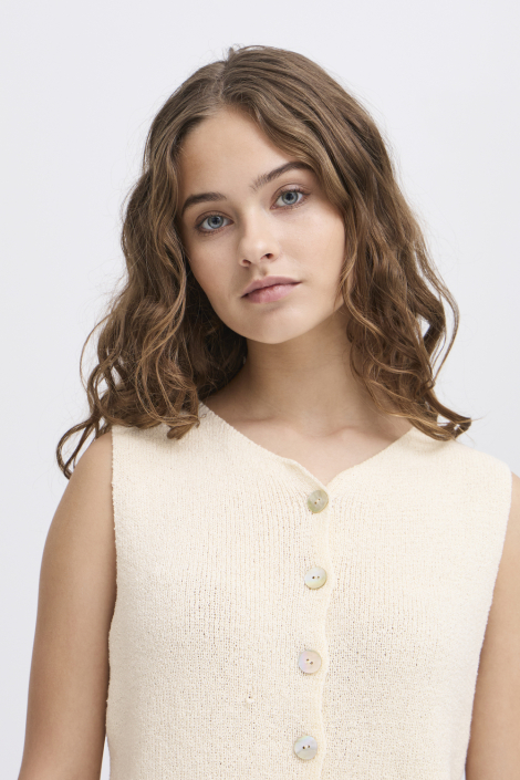 Ichi beige dames gilet