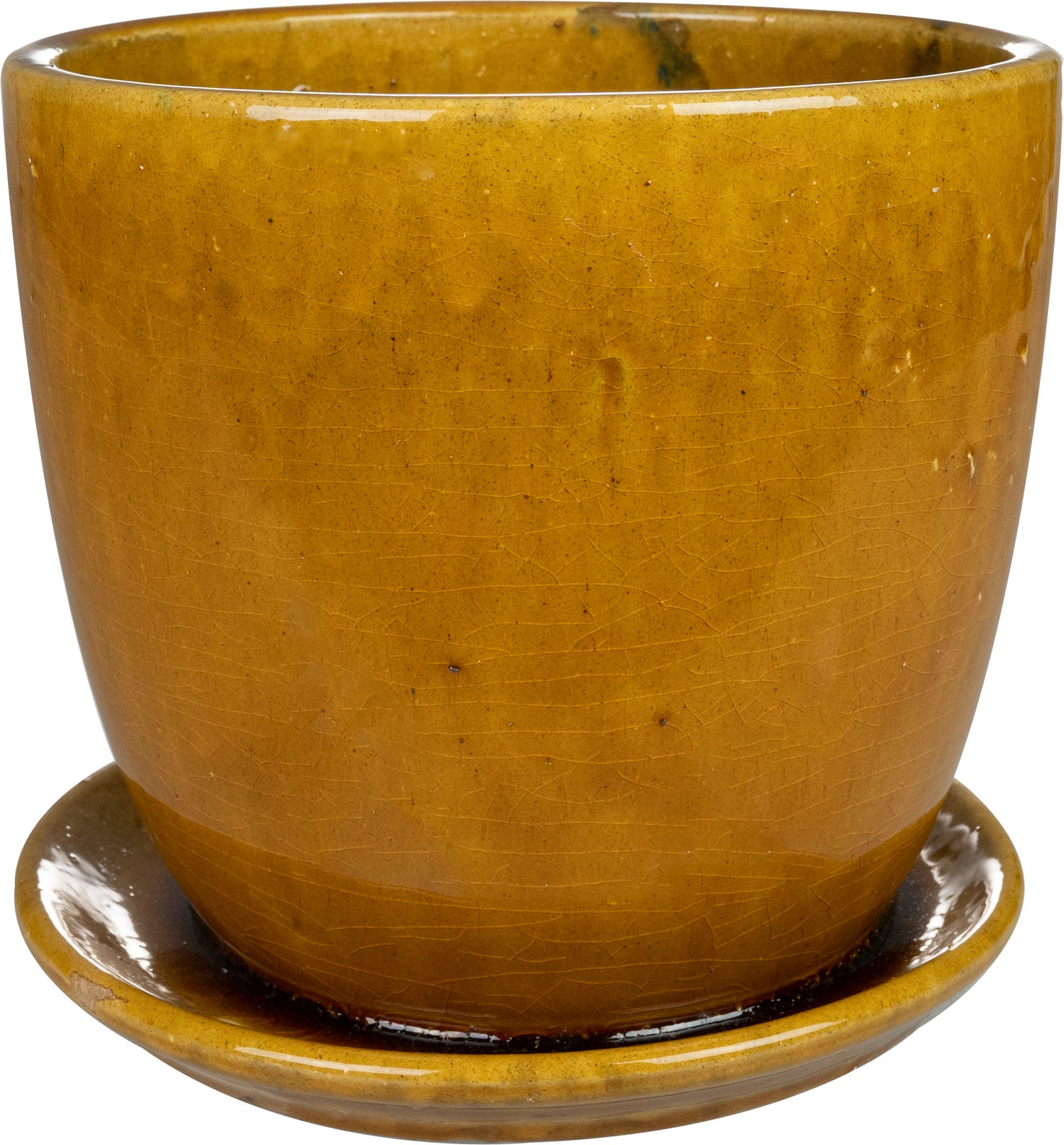 TS bloempot met schotel Rico geel D 22 H 20 cm