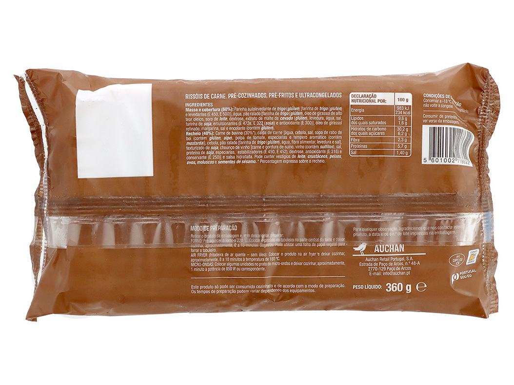 RISSOIS CARNE AUCHAN P/FORNO 8UN 360G