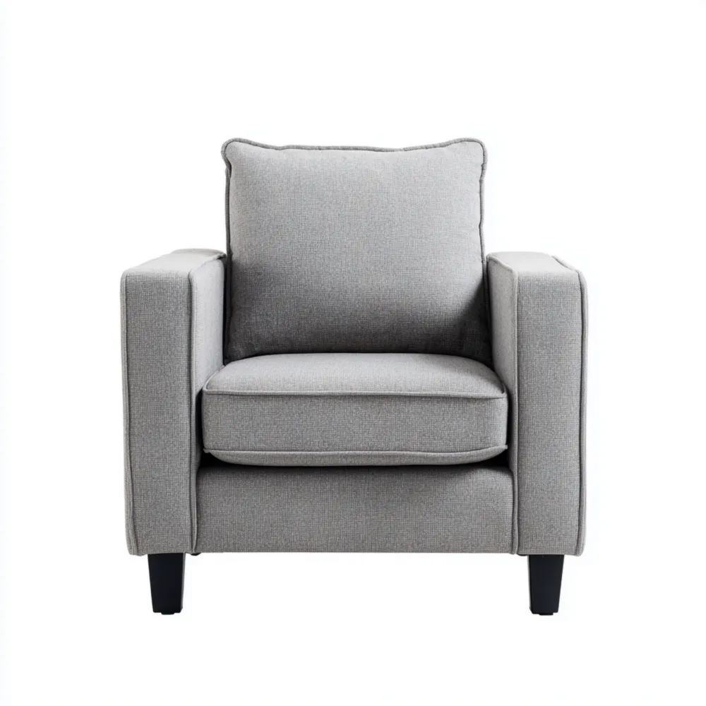Sessel Stoff 90x85x75 cm – Hellgrau – Modernes Design