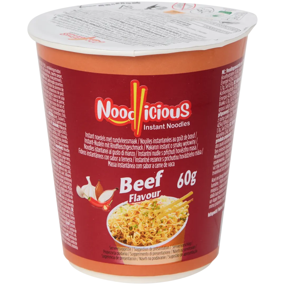 Noodlicious instant noedels rund 60 gram