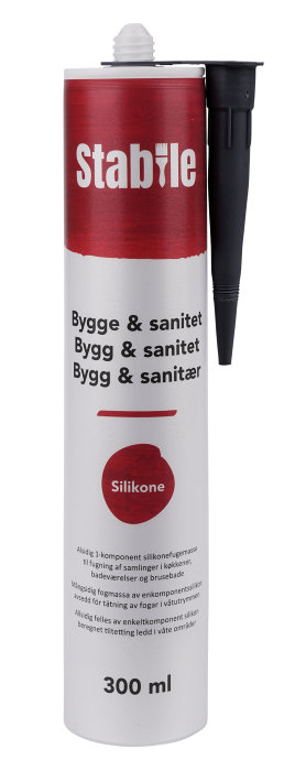 Bygge & Sanitet silikonefugemasse sort 300 ml - Stabile