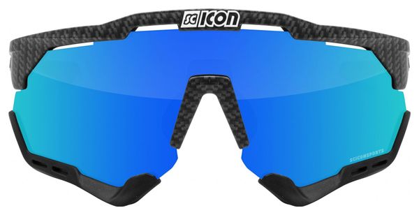 Scicon Sports Aeroshade XL Lunettes De Soleil De Performance Sportive (Multimirror Bleu Scnpp/Compagnon De Carbone)