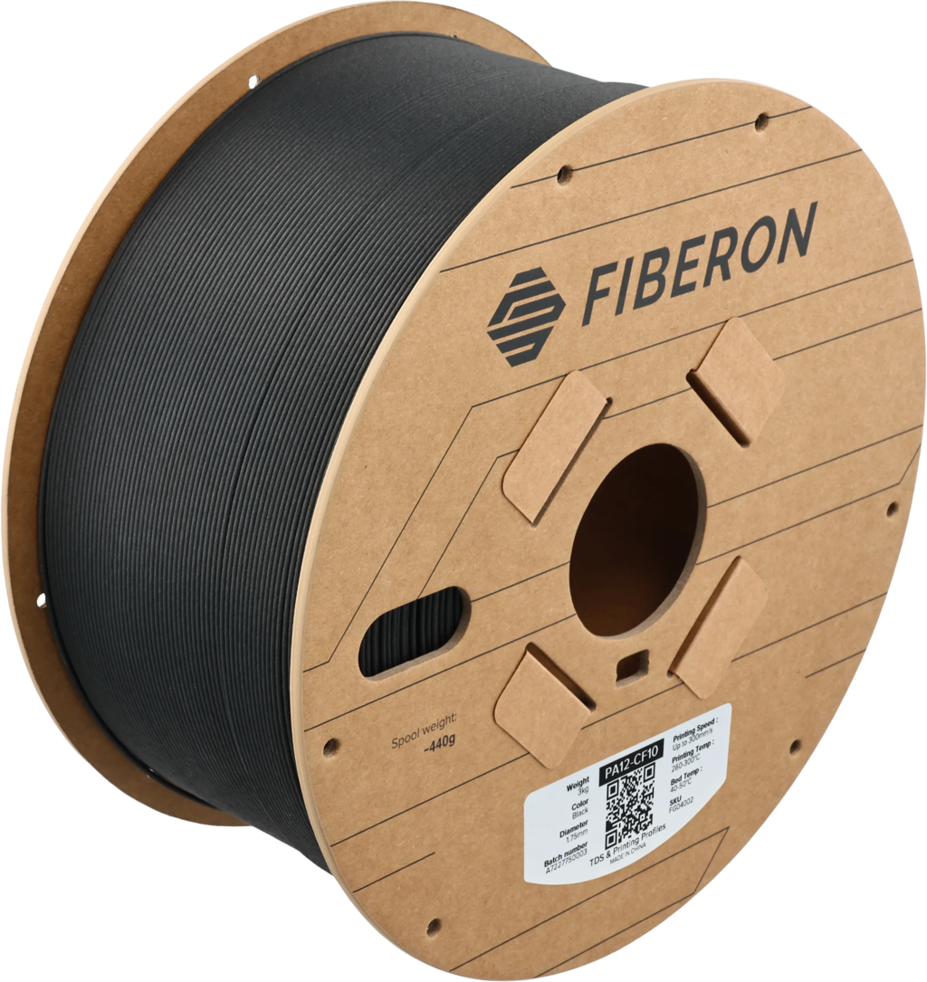 Polymaker  Fiberon™ PA12-CF10 Black, 1,75 mm / 3000 g    PA12 Filament mit 10 % Kohlefasern in Schwarz