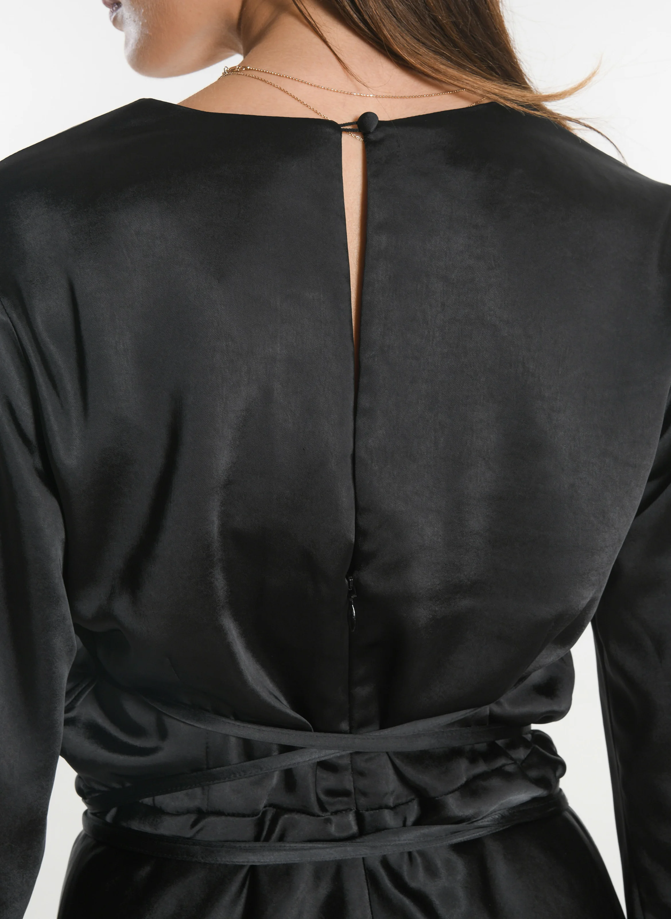 SIA - Robe courte satinée | Noir