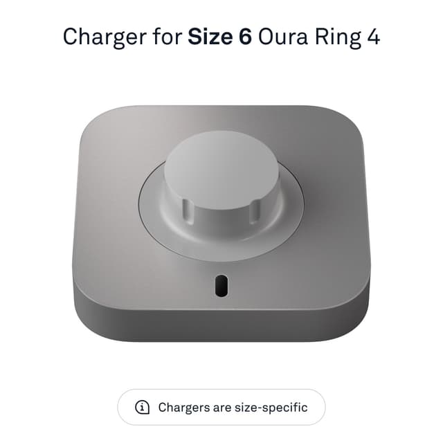 Oura Ring 4 oplader (størrelse 6)