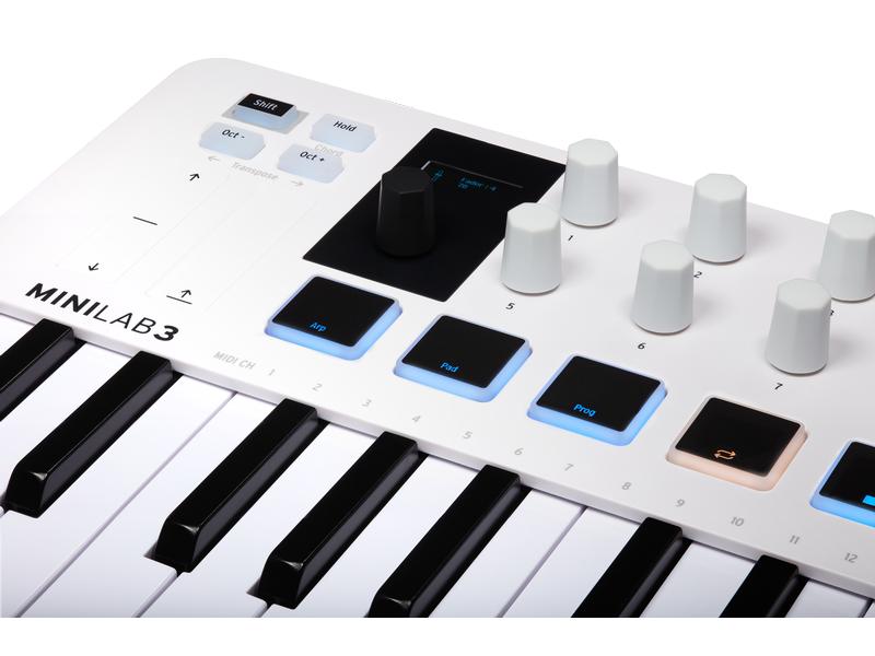 Arturia Keyboard Controller Minilab 3 Weiss Universeller Controller zum Musizieren