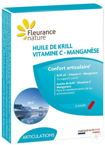 Fleurance Nature Huile De Krill Vitamine C Manganèse 15 Capsules