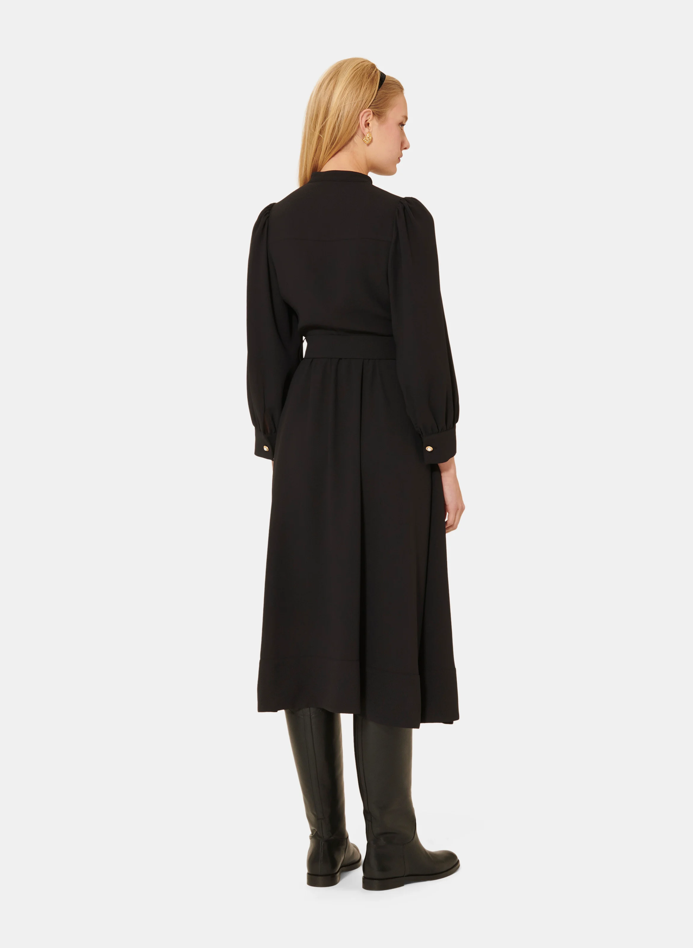 RIVOLTINA - Robe longue col V | Noir