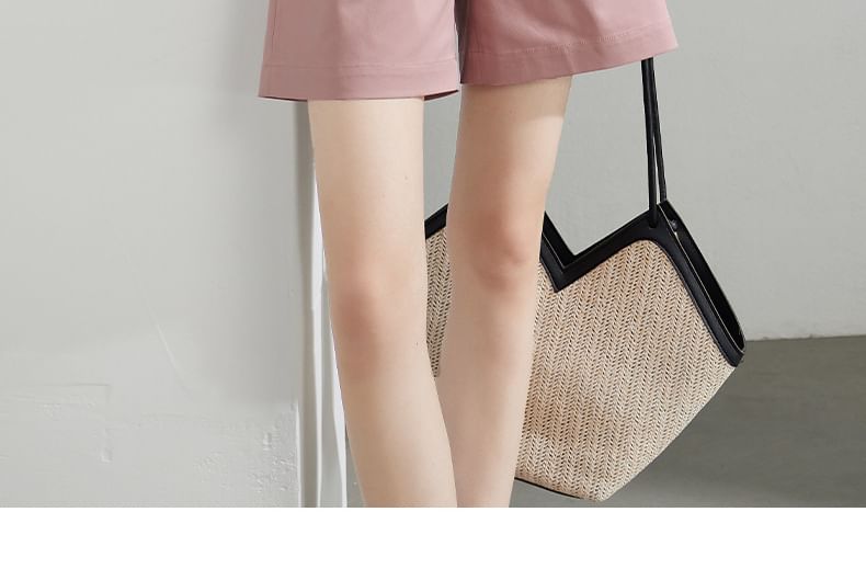 Kwuartz - Hoge taille effen shorts